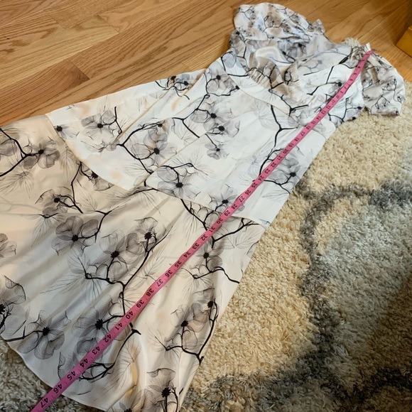 NWT ELIE TAHARI Niki Floral Midi Dress Fresh Pearl - Picture 16 of 16